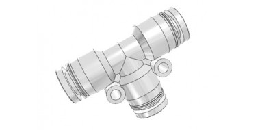 PE4 (MOQ 10 pcs.) PE: Т-образный тройник с цанговым зажимом