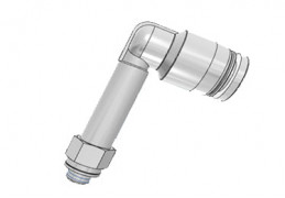 PLL401 (MOQ 10 pcs.) PLL:Штуцер угловой с цанговым соединением, наружняя резьба (удлиненный)